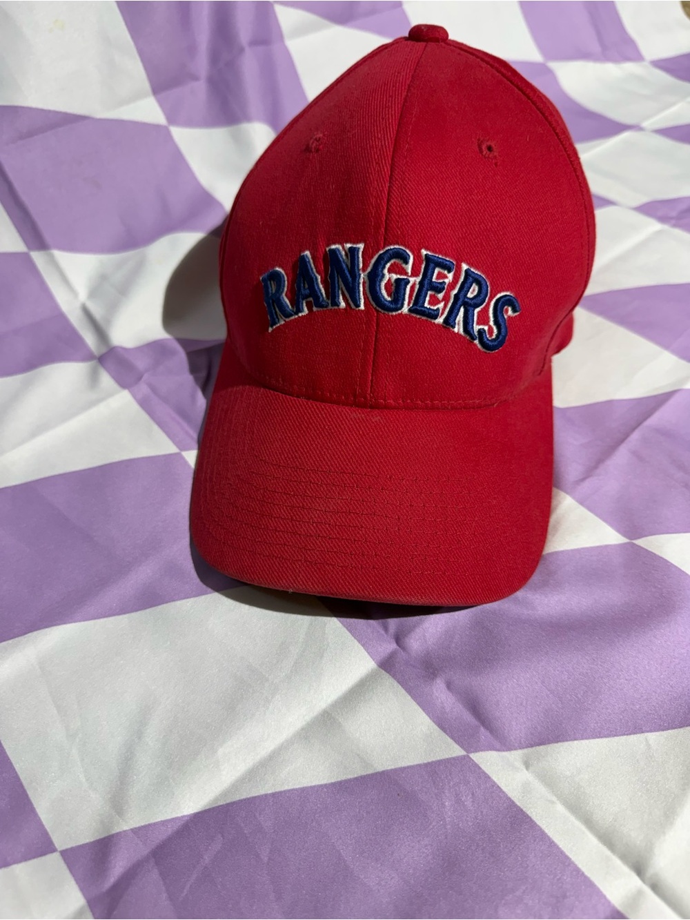 VTG Texas Rangers Nike Team Hat Y2K Red Embroidered Flexfit Cap